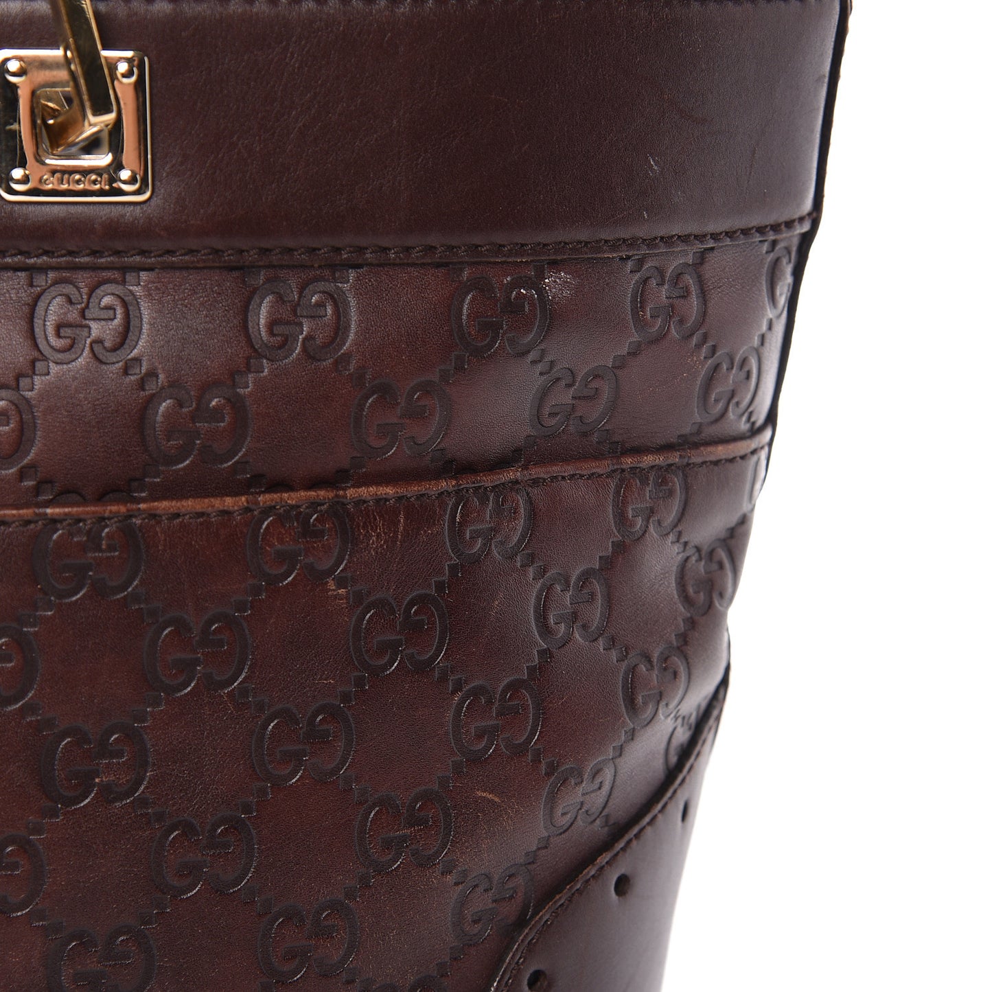 Guccissima Large Punch Tote Chocolate