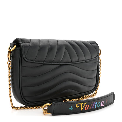 Louis Vuitton Calfskin New Wave Chain Pochette Black 3 of 11