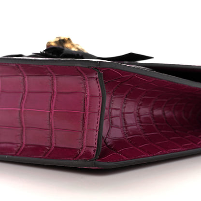 Gucci Crocodile Osiride Future Top Handle Bag Violet Cyclamin Black 11 of 14