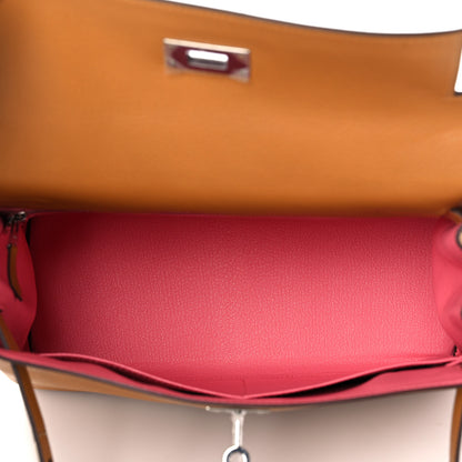 Hermes Evercolor Verso Kelly Retourne 28 Caramel Rose D'Ete 15 of 36