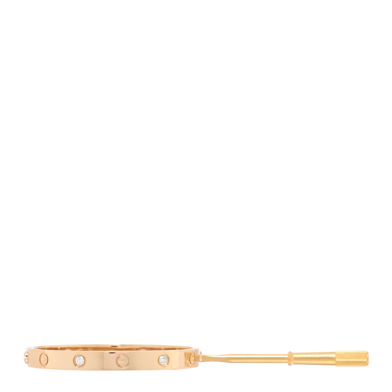 Cartier 18K Yellow Gold 4 Diamond LOVE Bracelet 16 3 of 7