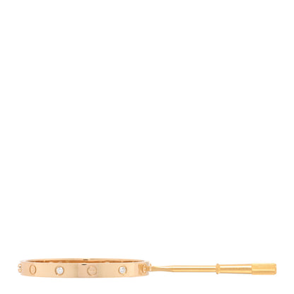 Cartier 18K Yellow Gold 4 Diamond LOVE Bracelet 16 3 of 7