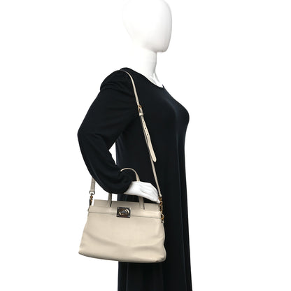 Gucci Lambskin Small Linea Matisse Top Handle Bag Mystic White 2 of 15