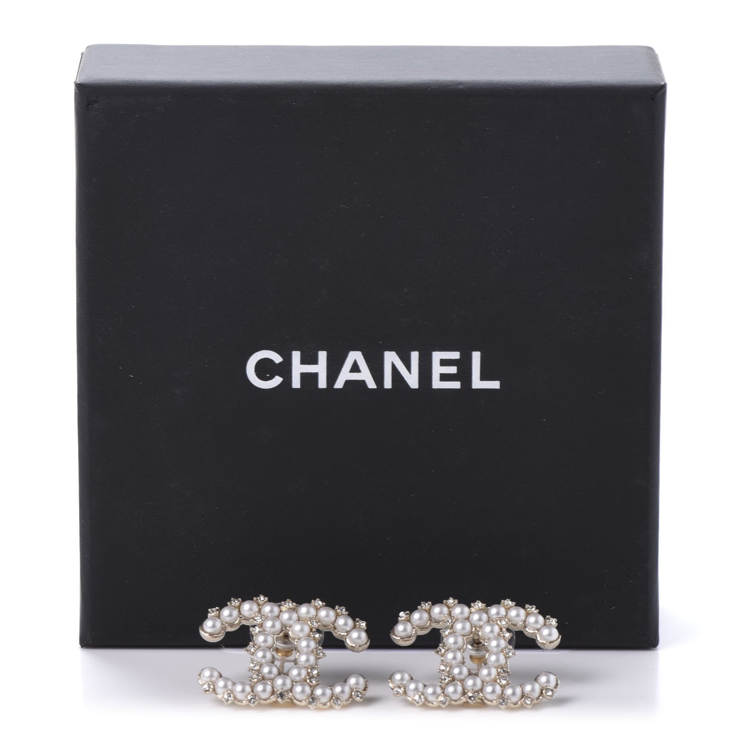 Chanel Pearl Crystal CC Earrings Gold 5 of 5