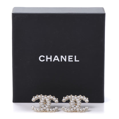 Chanel Pearl Crystal CC Earrings Gold 5 of 5