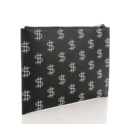 Saint Laurent Grain de Poudre Dollar Print iPad Rider Pouch Black White 3 of 7