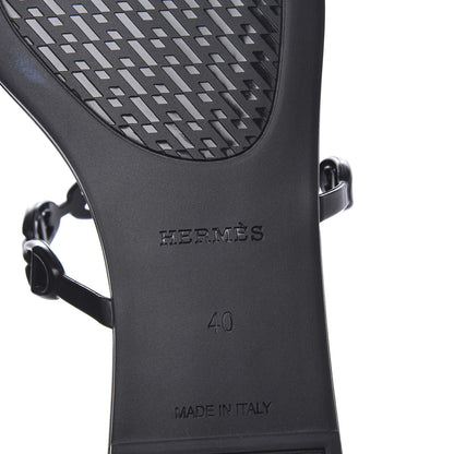 Hermes Rubber Chaine d'Ancre Rivage Sandals 40 Black 6 of 7