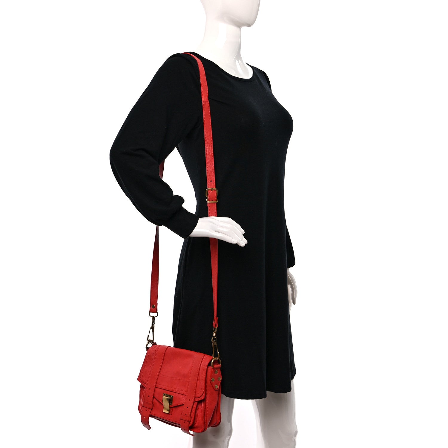 Proenza Schouler Lambskin PS1 Pouch Messenger Deep Coral 2 of 14
