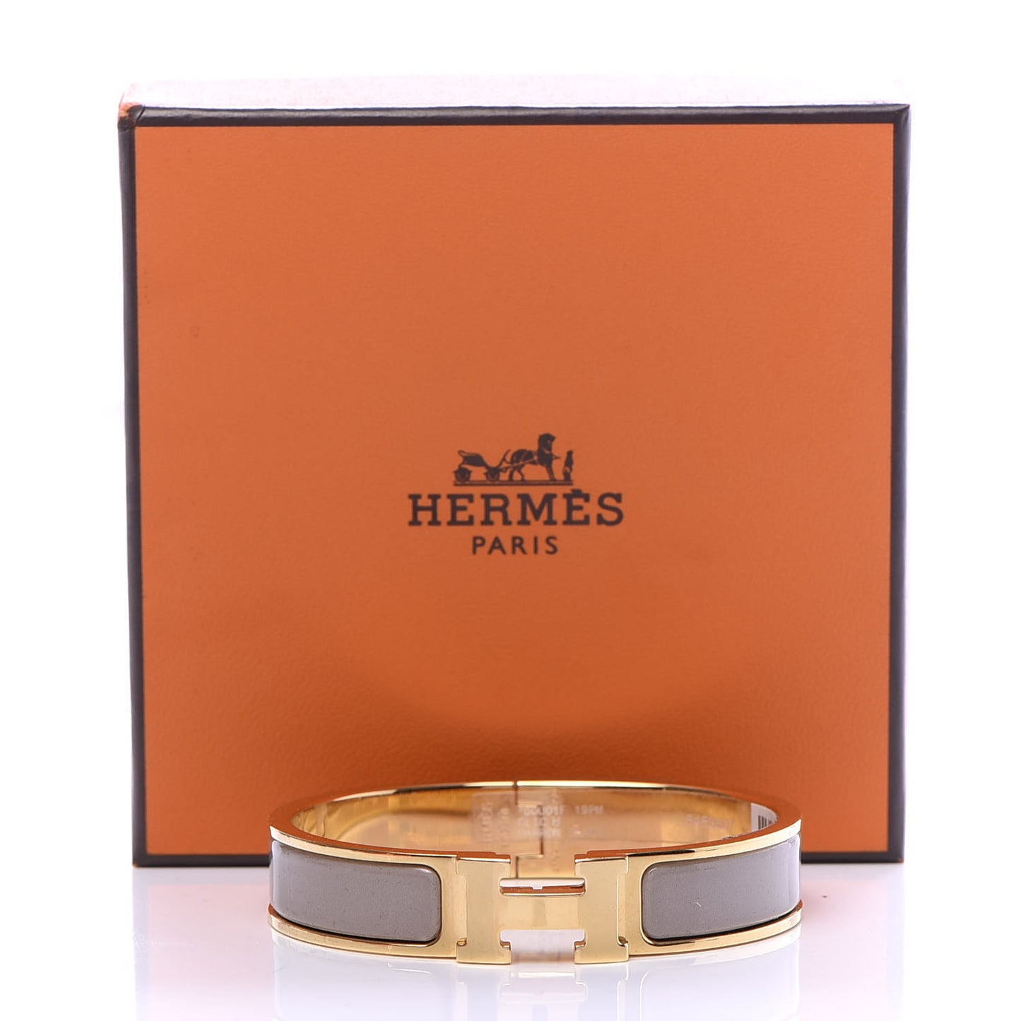 Enamel Narrow Clic Clac H Bracelet PM Marron Glace