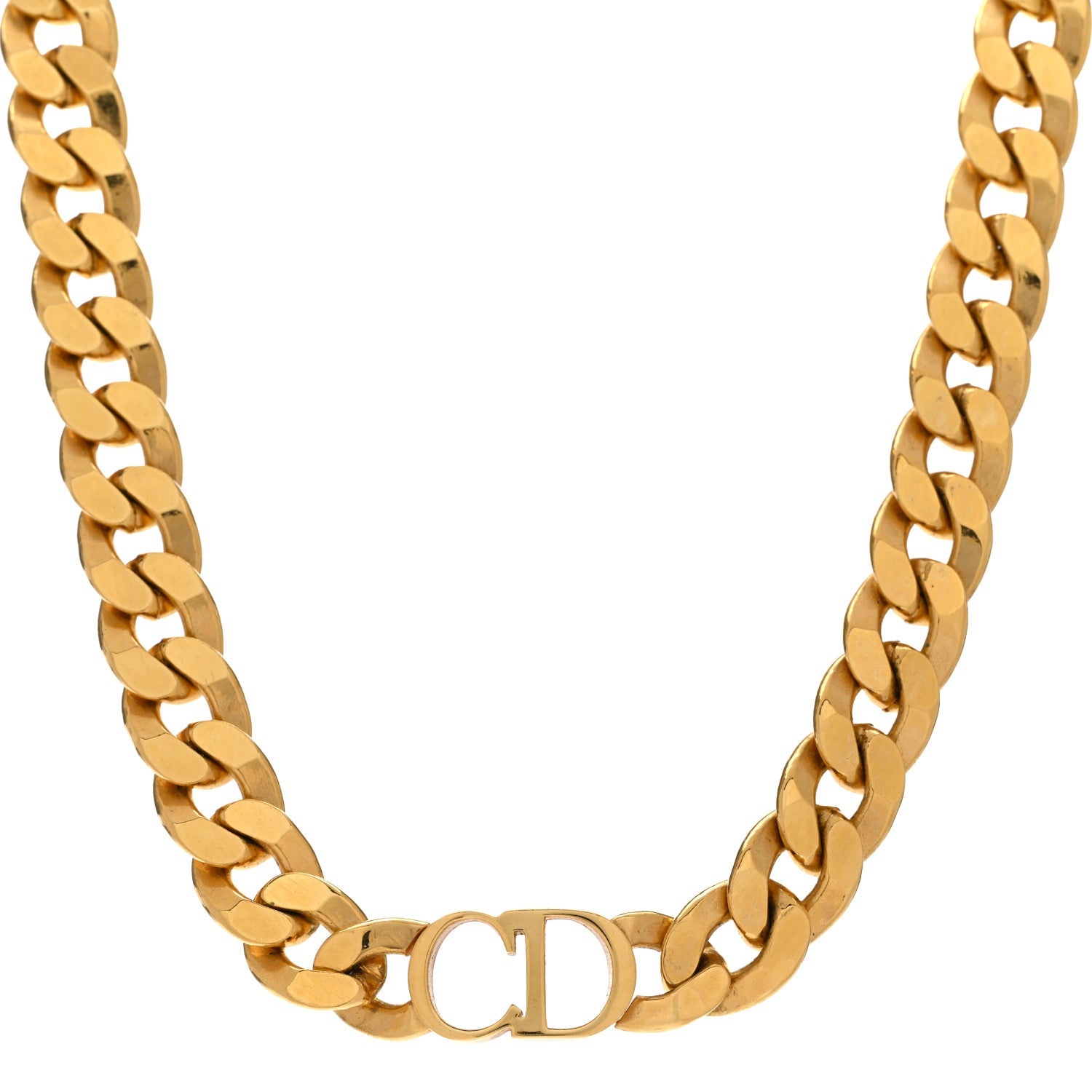 Christian Dior Metal Danseuse Etoile Chain Choker Necklace Gold