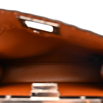 Fendi Cuoio Roma Sellerissima Nappa Sintetica Tape Stitch Small Peekaboo I SEE U Satchel Brandy 6 of 10