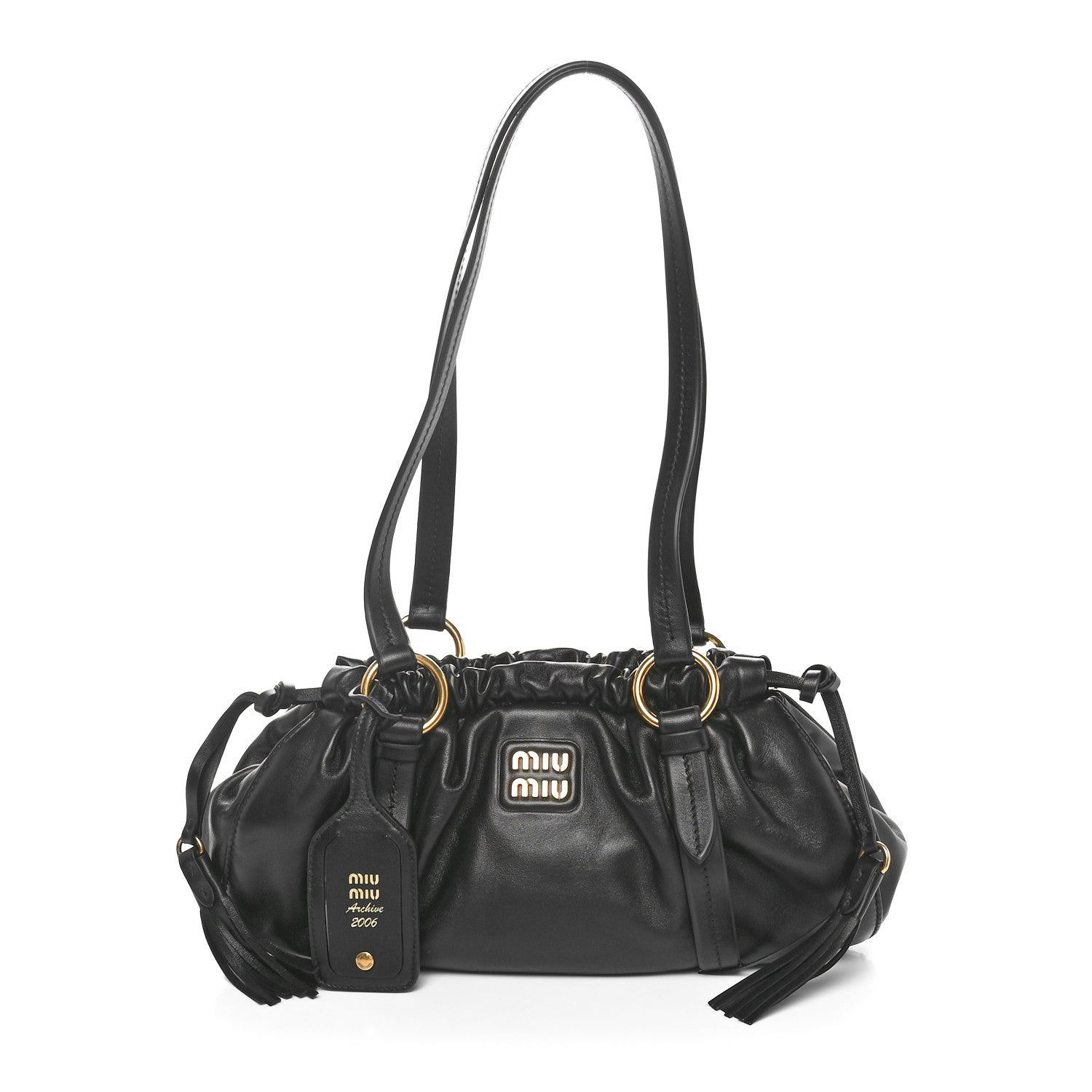 Miu Miu Nappa Joie Shoulder Bag Black 1 of 9