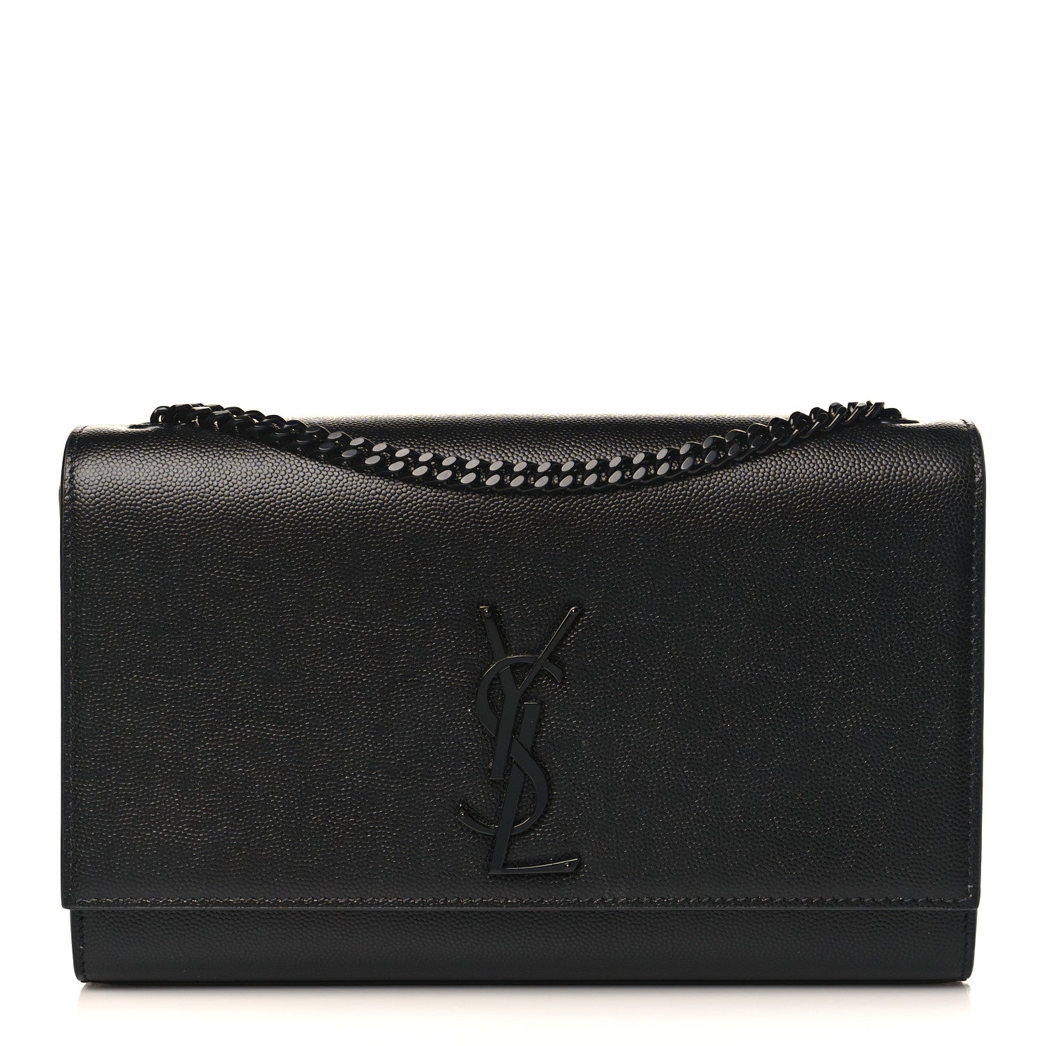 Saint Laurent Grain De Poudre Medium Classic Monogram Kate Satchel Black 1 of 9
