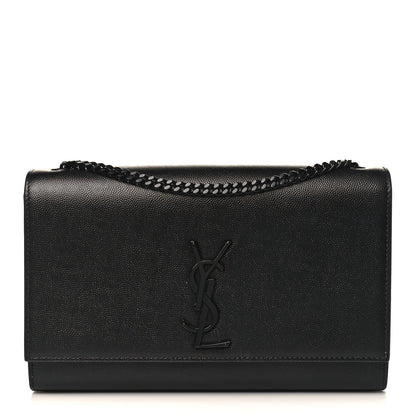 Saint Laurent Grain De Poudre Medium Classic Monogram Kate Satchel Black 1 of 9