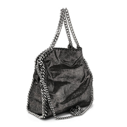 Stella McCartney Chamois Shiny Dotted Mini Falabella Fold Over Tote Ruthenium 3 of 8