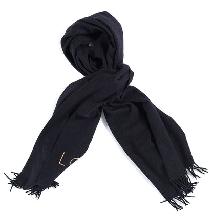 Louis Vuitton Cashmere Logo Scarf Black 1 of 3