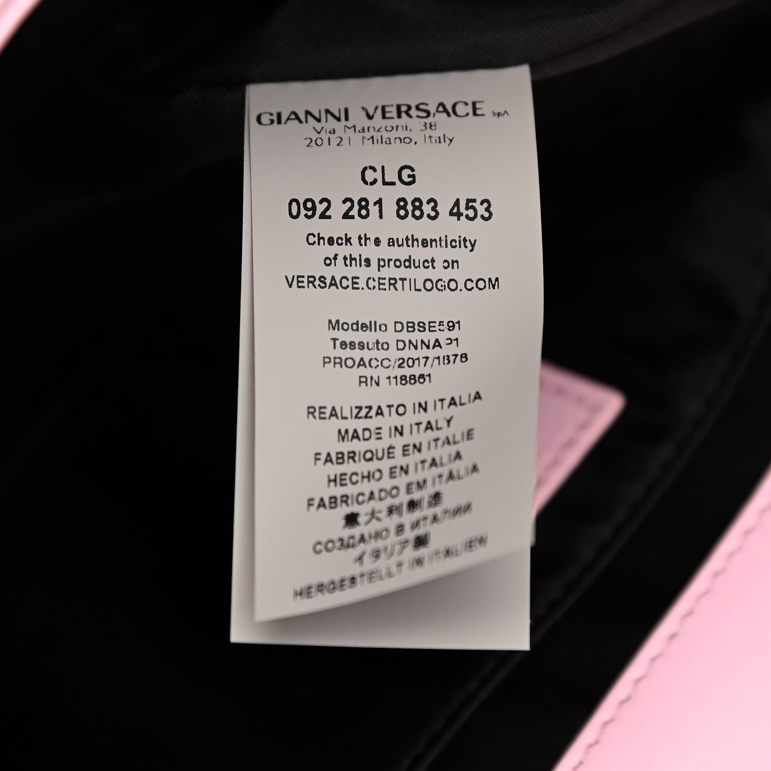 Versace Smooth Calfskin Palazzo Chain Evening Bag Pink 7 of 13