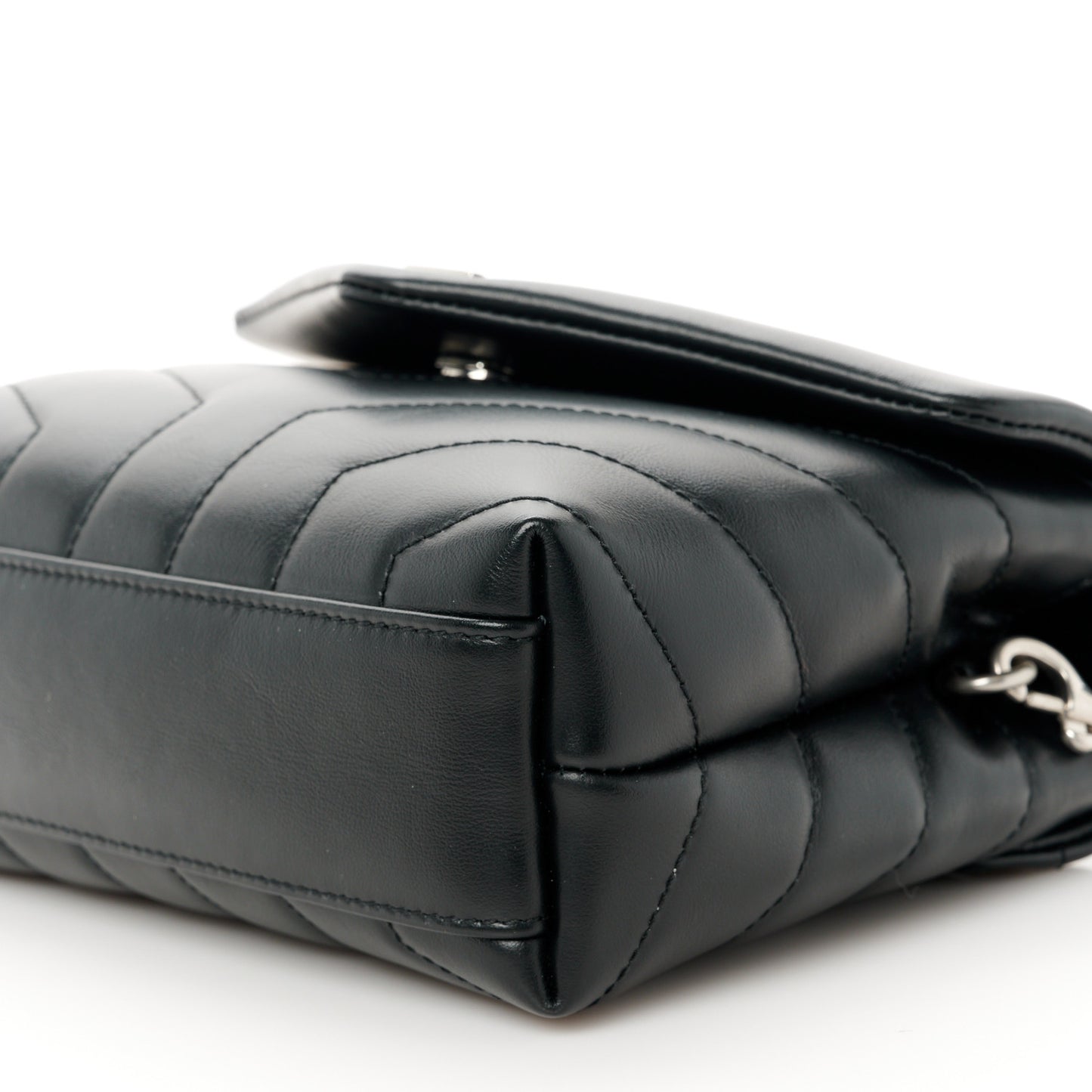 Calfskin Y Quilted Monogram Toy Loulou Crossbody Bag Black