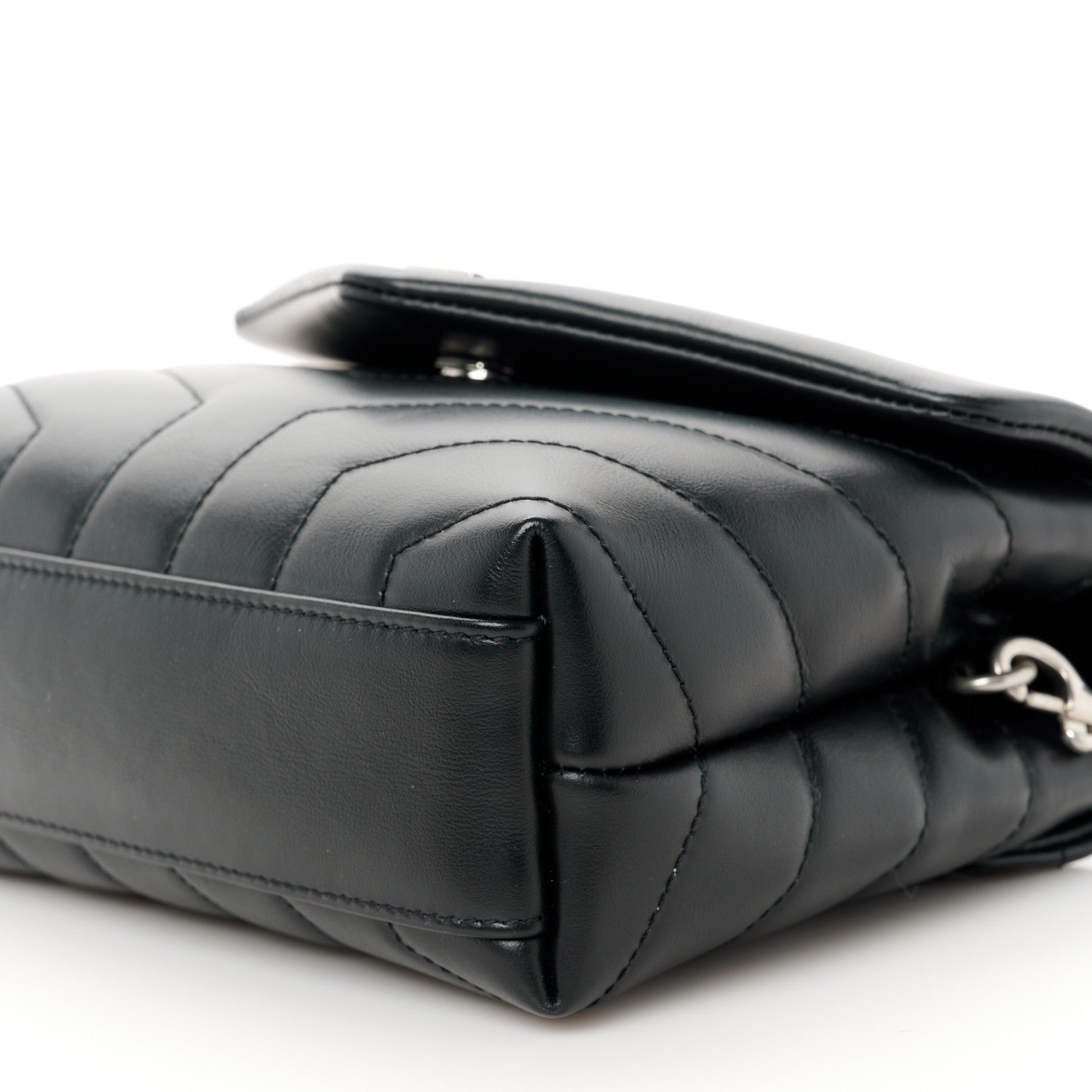 Saint Laurent Calfskin Y Quilted Monogram Toy Loulou Crossbody Bag Black 11 of 12