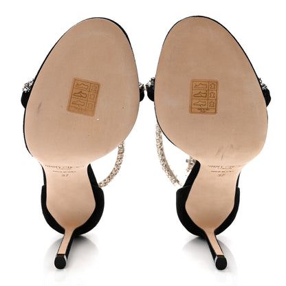 Jimmy Choo Crystal Suede Pumps 37 Black 5 of 12