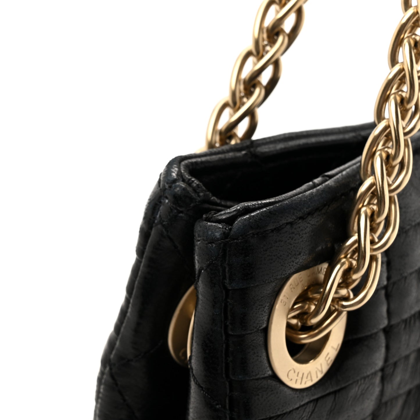 Lambskin Pleated Shoulder Bag Black