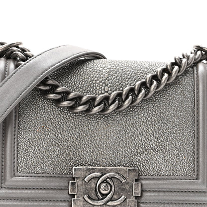 Chanel Galuchat Stingray Small Boy Flap Silver 8 of 10