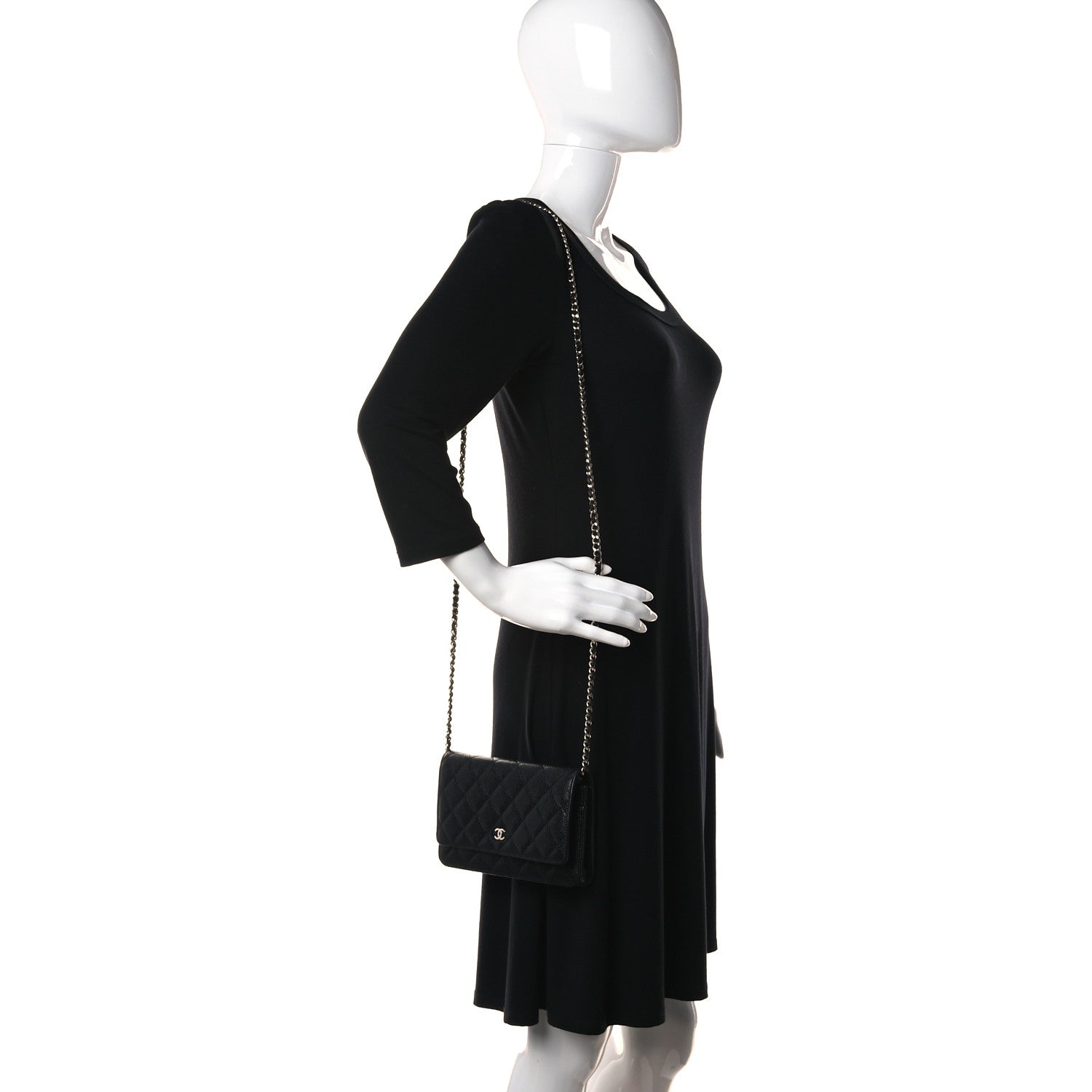 Chanel Caviar Quilted Wallet On Chain WOC Black 2 of 11