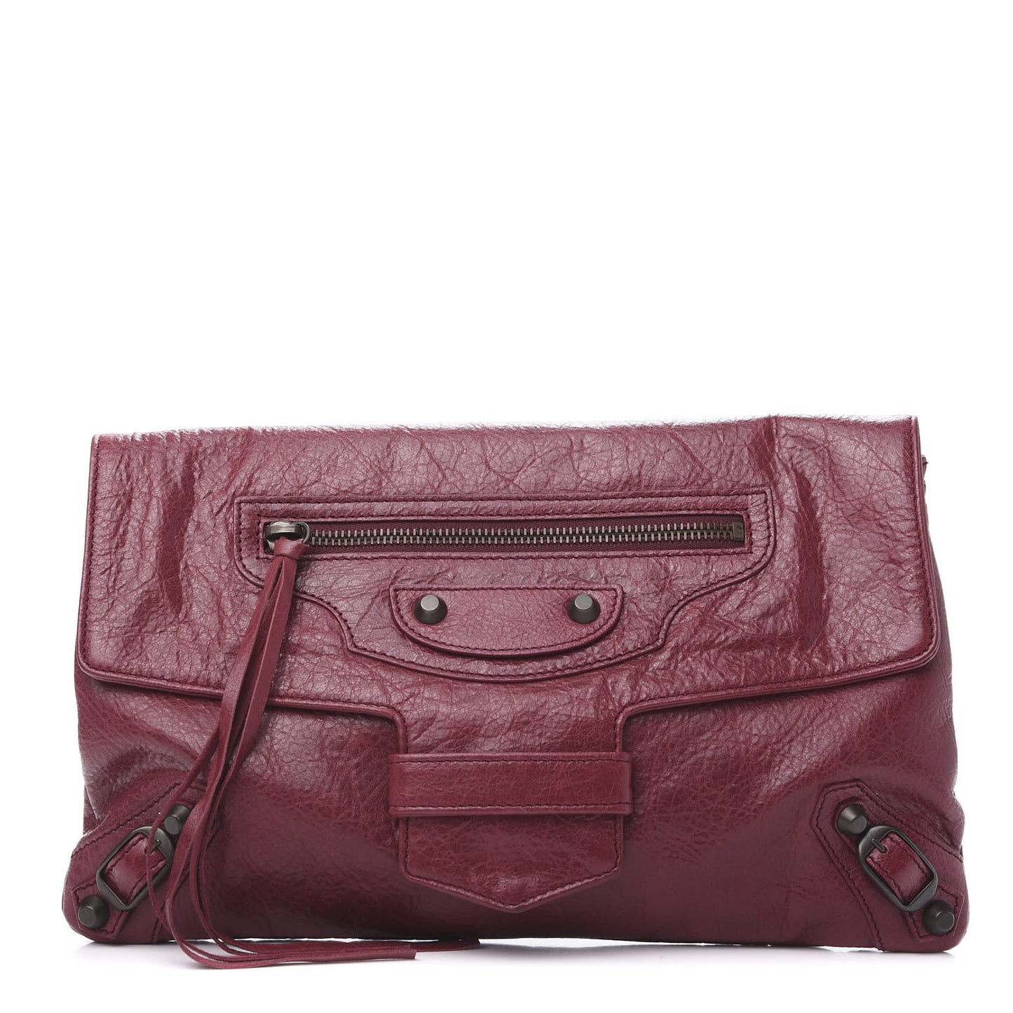 Agneau Classic Hardware City Clutch Cassis