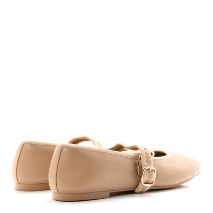 Chanel Lambskin Mary Jane Flats 38.5 Beige 5 of 10