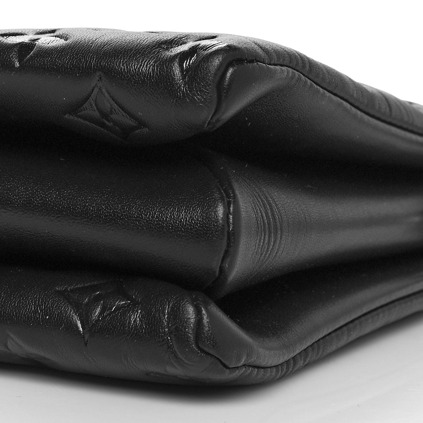 Lambskin Embossed Monogram Coussin MM Black