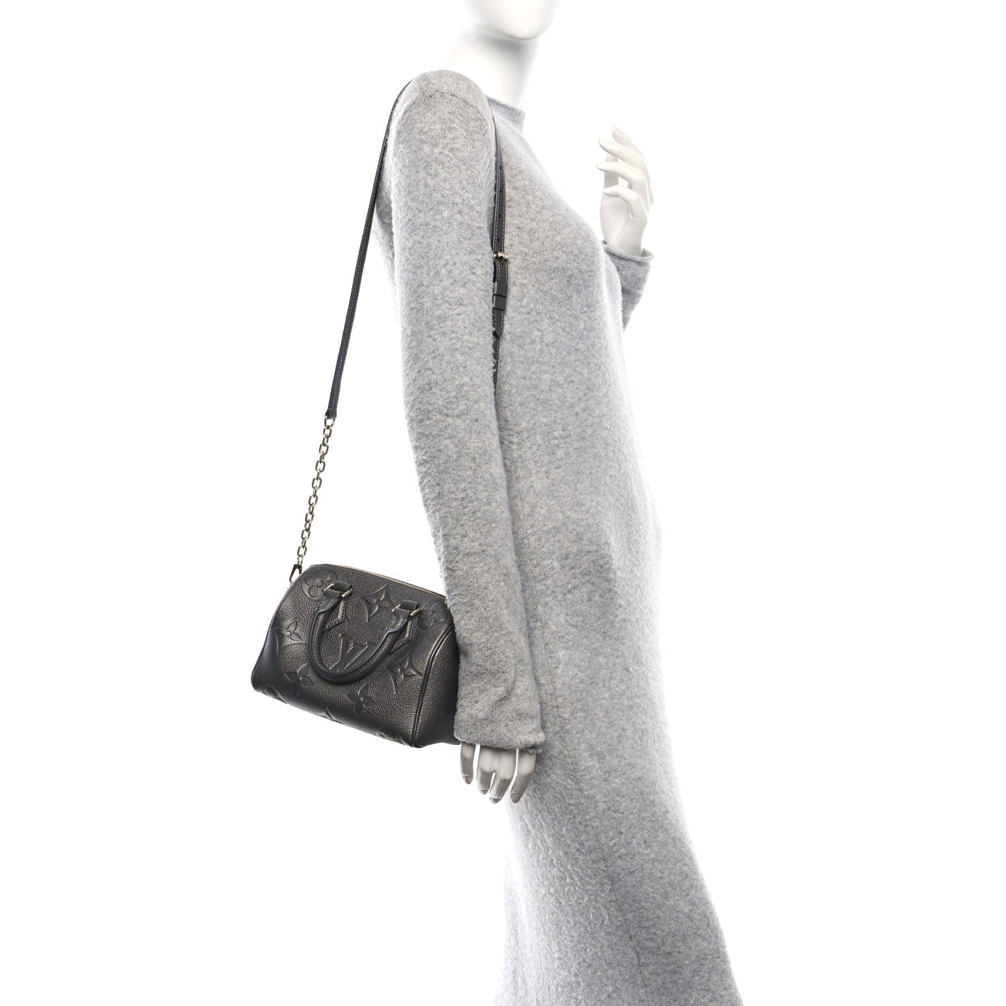 Shimmery Empreinte Monogram Giant Speedy Bandouliere 20 Gun Metal