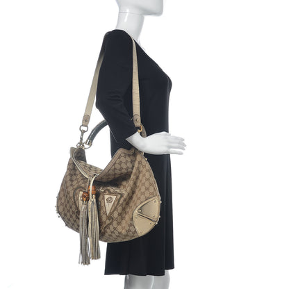 Gucci Monogram Large Crest Patchwork Embroidered Indy Top Handle Bag 2 of 11