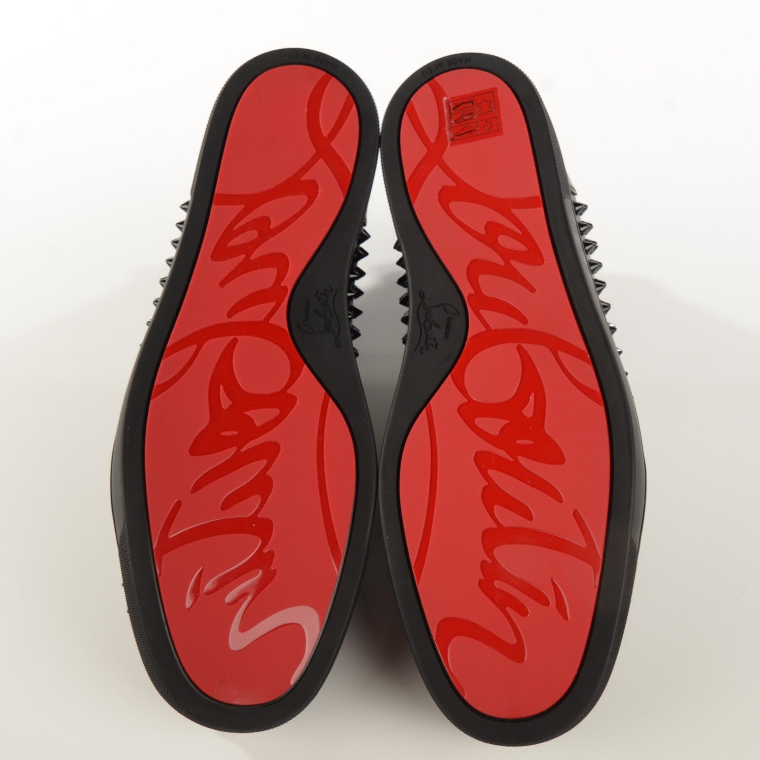 Christian Louboutin Mens Leather Louis Spikes Flat Sneakers 44 Black 6 of 9
