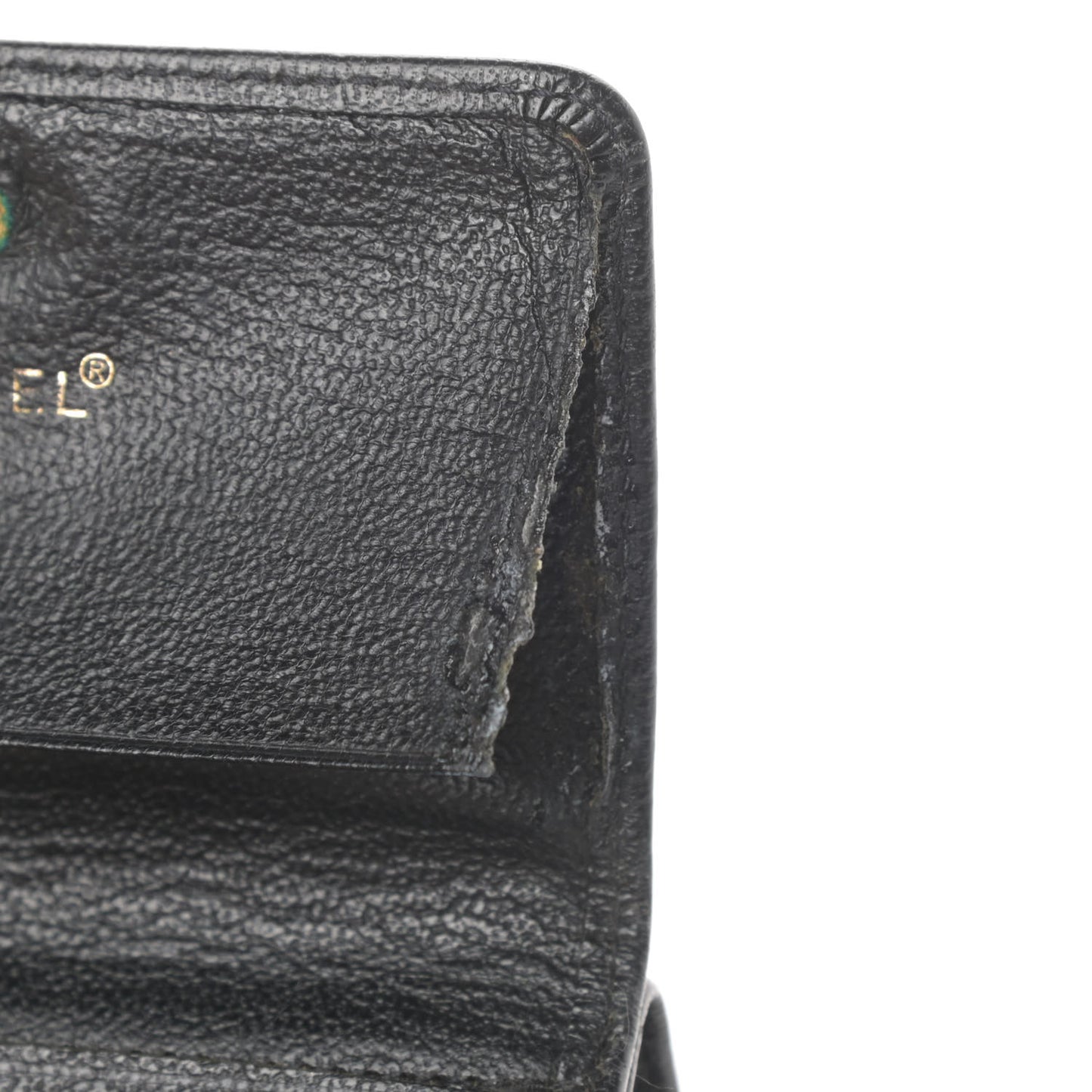 Goatskin Compact CC Flap Wallet Black