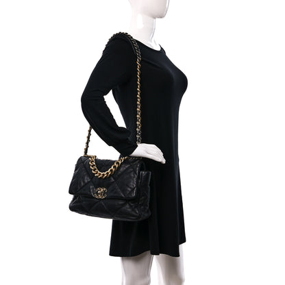 Chanel Goatskin Quilted Large Chanel 19 Flap Black 2 of 11