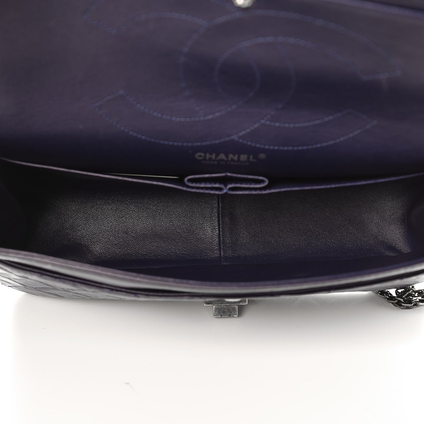 Aged Calfskin Quilted 2.55 Reissue 227 Flap Navy Blue