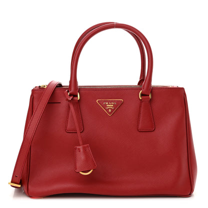 Prada Saffiano Lux Small Galleria Double Zip Tote Fuoco 1 of 13