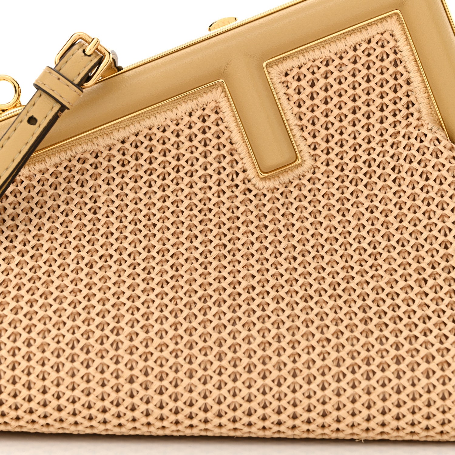 Fendi Raffia Nappa Macrame Small Fendi First Natural Sahara 8 of 11