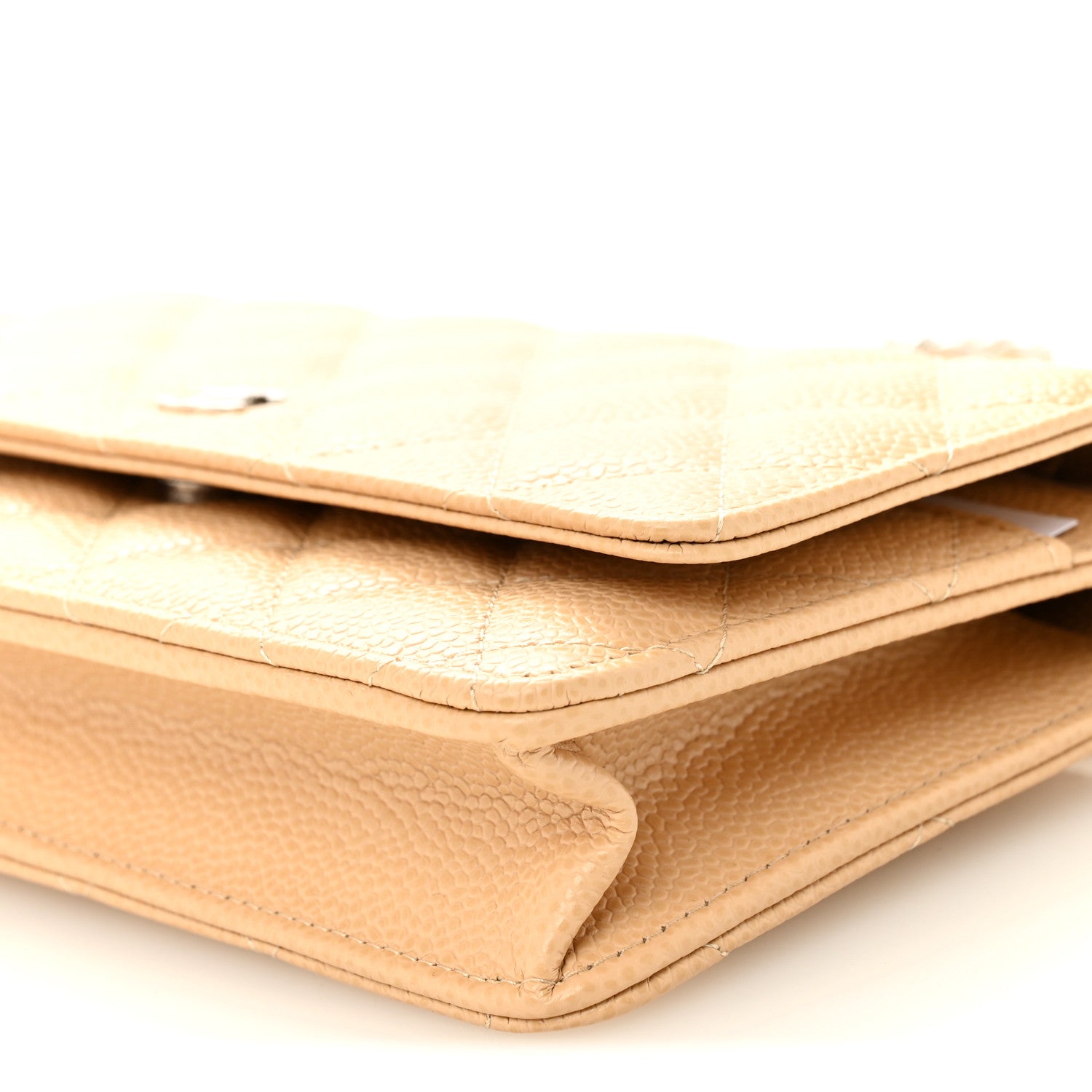 Chanel Caviar Quilted Wallet on Chain WOC Beige 11 of 12