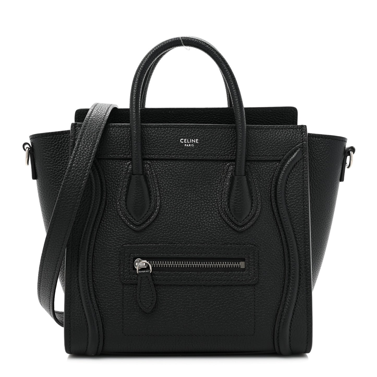 Drummed Calfskin Nano Luggage Black