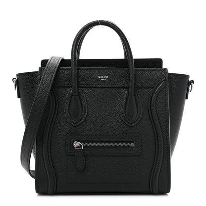 Celine Drummed Calfskin Nano Luggage Black 1 of 11