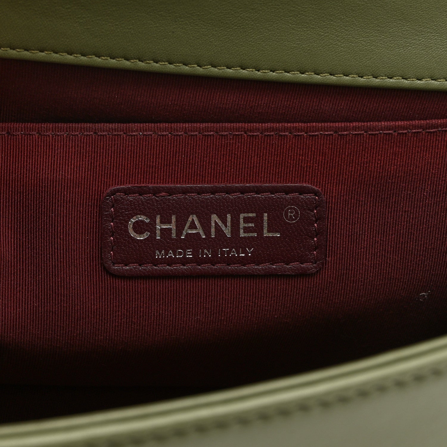 Chanel Calfskin Chevron Quilted Medium Boy Flap Green 6 of 10