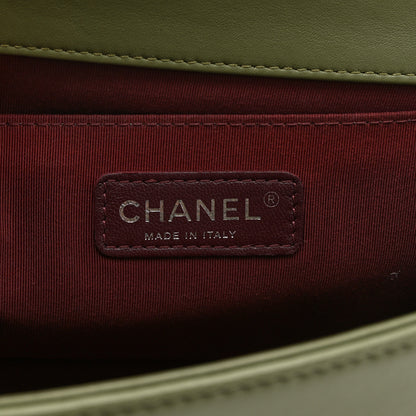 Chanel Calfskin Chevron Quilted Medium Boy Flap Green 6 of 10