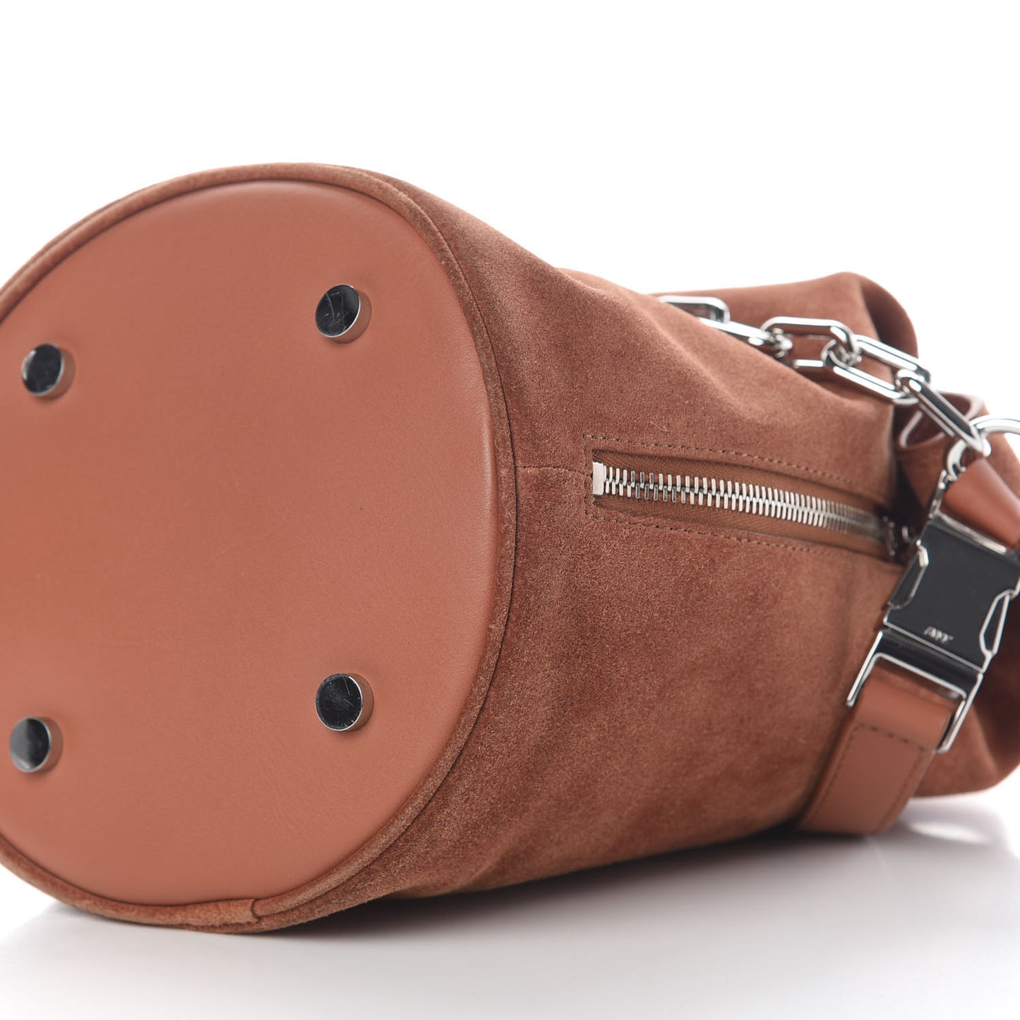Suede Attica Chain Dry Sack Bucket Bag Terracotta