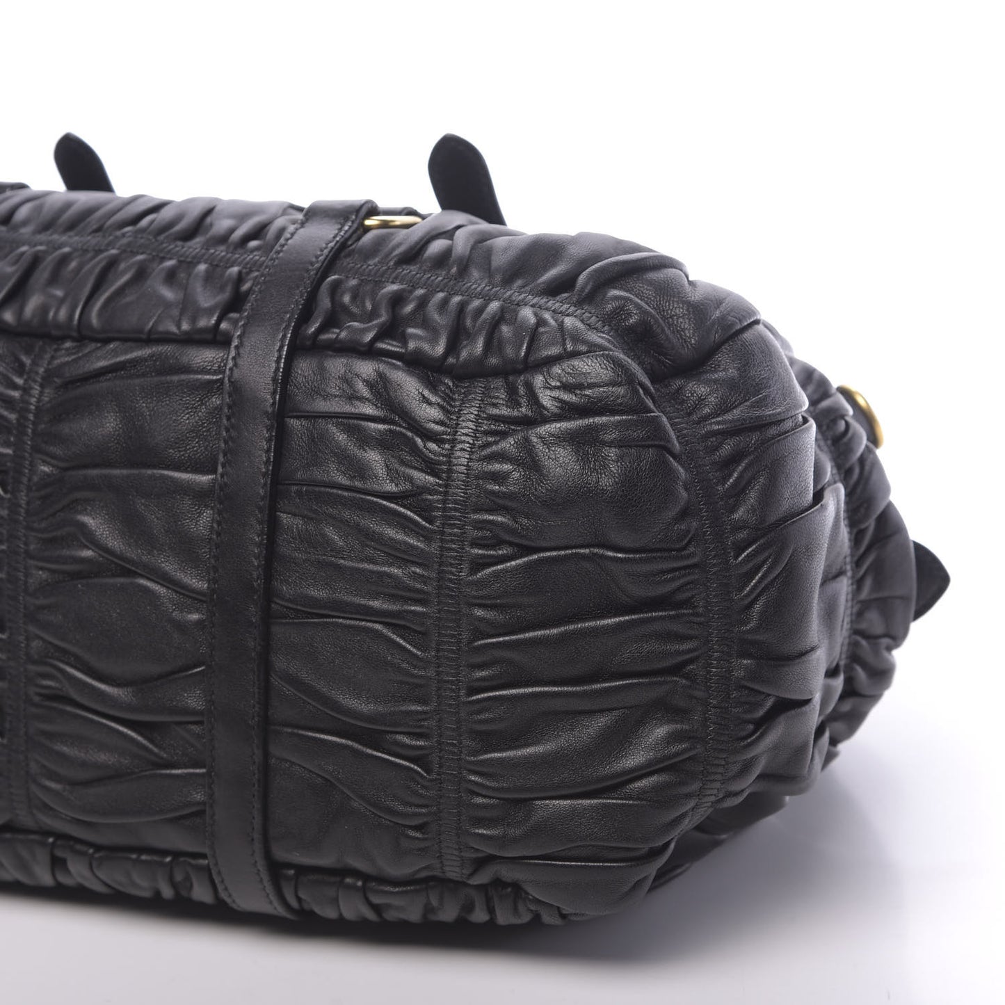 Nappa Gaufre Buckle Bowler Black
