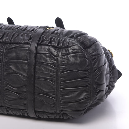 Prada Nappa Gaufre Buckle Bowler Black 8 of 11