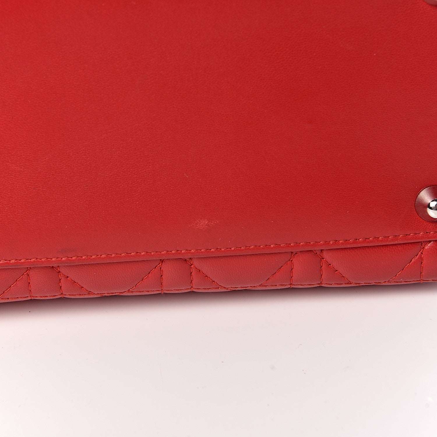 Christian Dior Lambskin Cannage Large Lady Dior Red 10 of 11