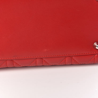 Christian Dior Lambskin Cannage Large Lady Dior Red 10 of 11