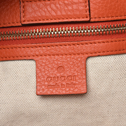 Gucci Calfskin Large Bamboo Shopper Tote New Dark Orange 7 of 9