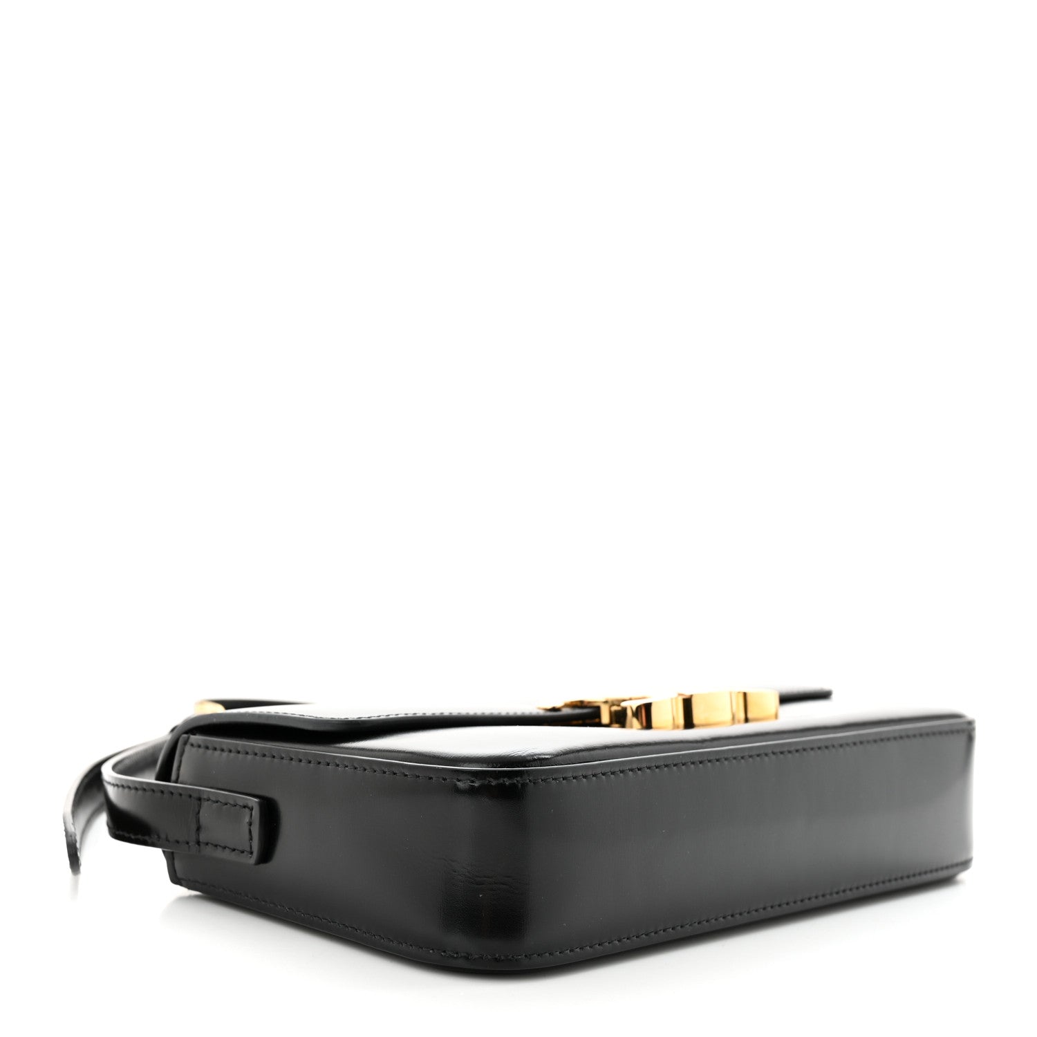 Celine Shiny Calfskin Triomphe Shoulder Bag Black 4 of 15